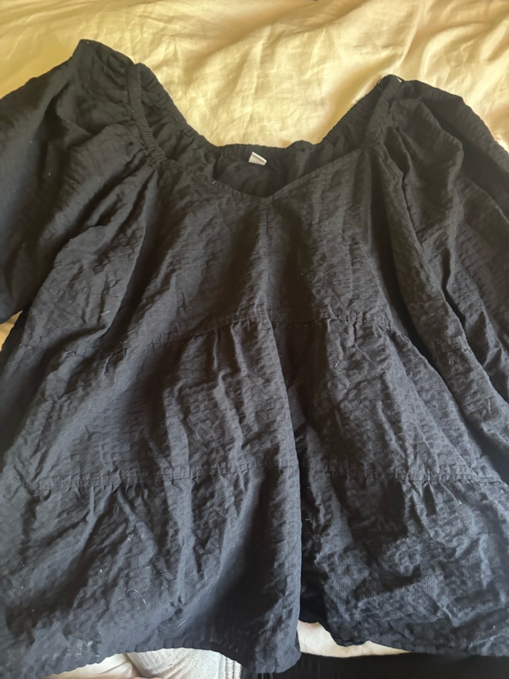 Old Navy Black Peasant Tunic Top